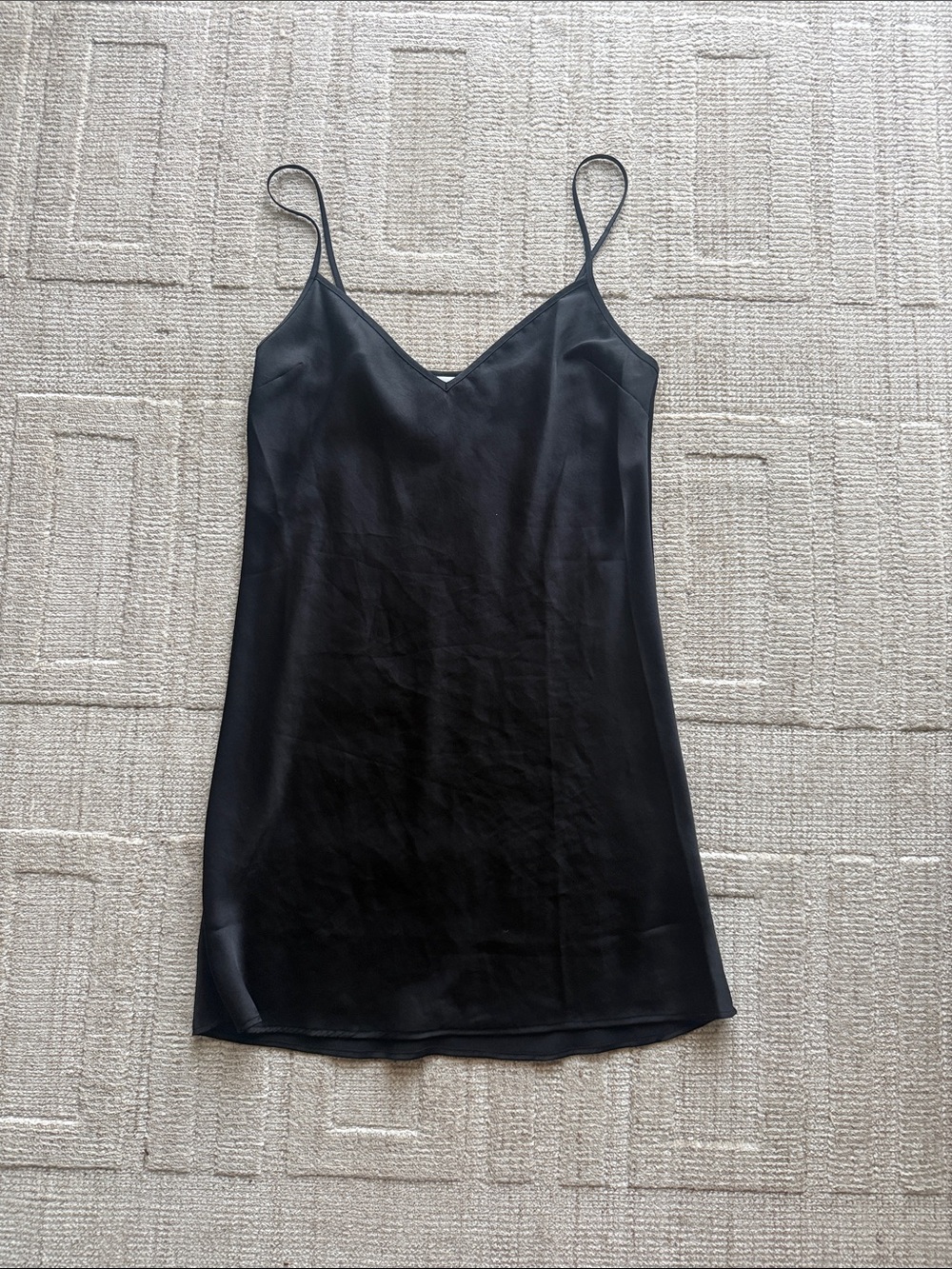 Black Slip Dress with Spaghetti Straps